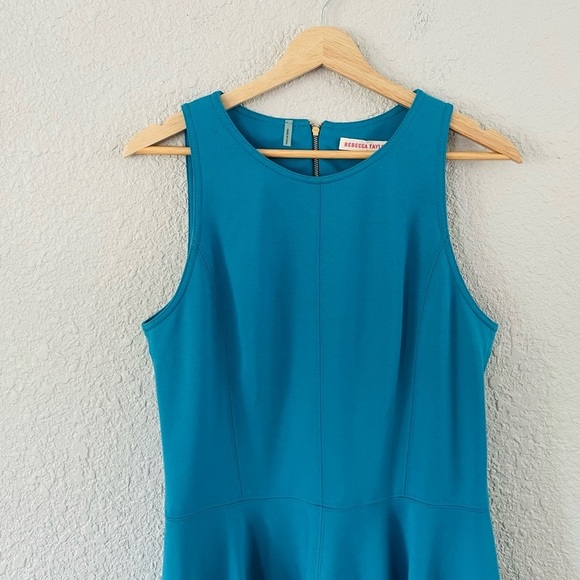 Rebecca Taylor Ponte Fit & Flare Teal Dress - Picture 6 of 13